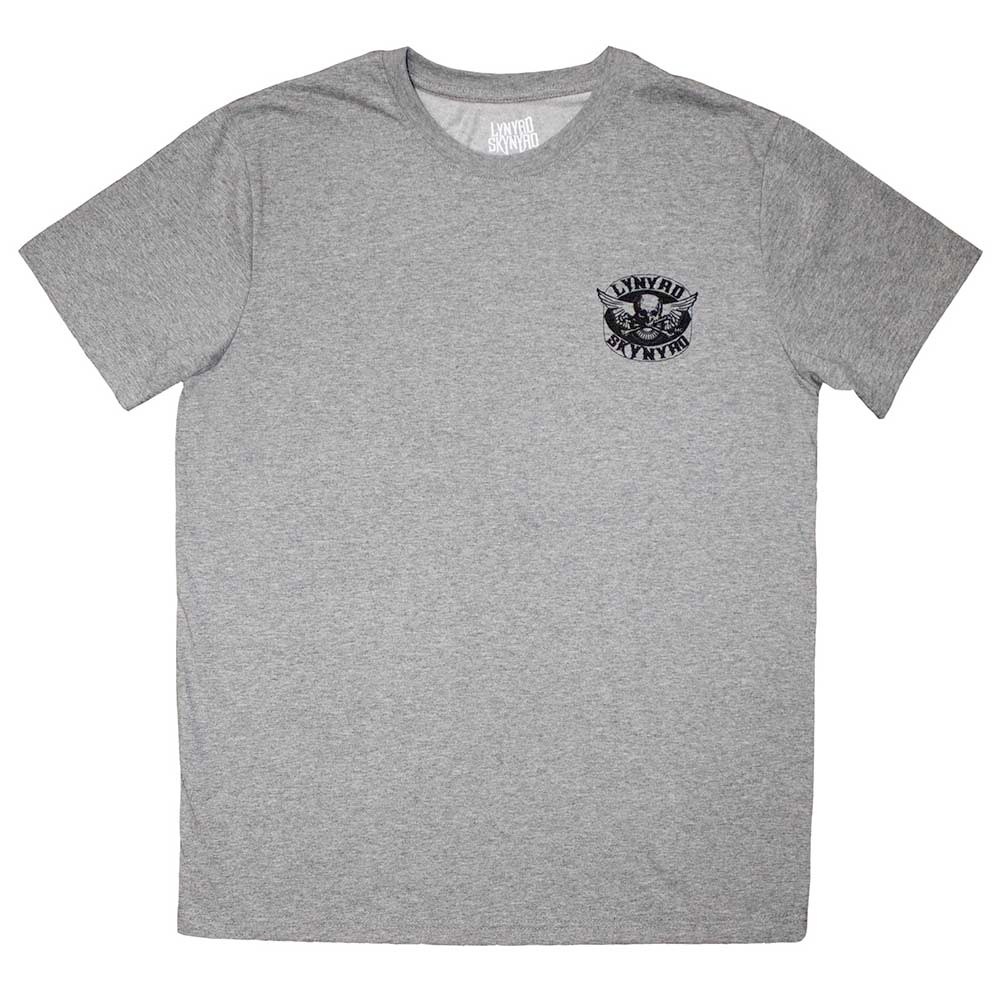 Lynyrd Skynyrd - Mini Biker Patch Logo Mono Heren Tshirt - Grijs